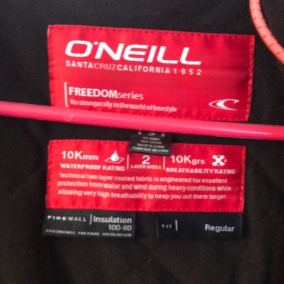 *soldO'Neil Ski/Board Jacket Gray + Coral sz Small - Picture 8 of 8